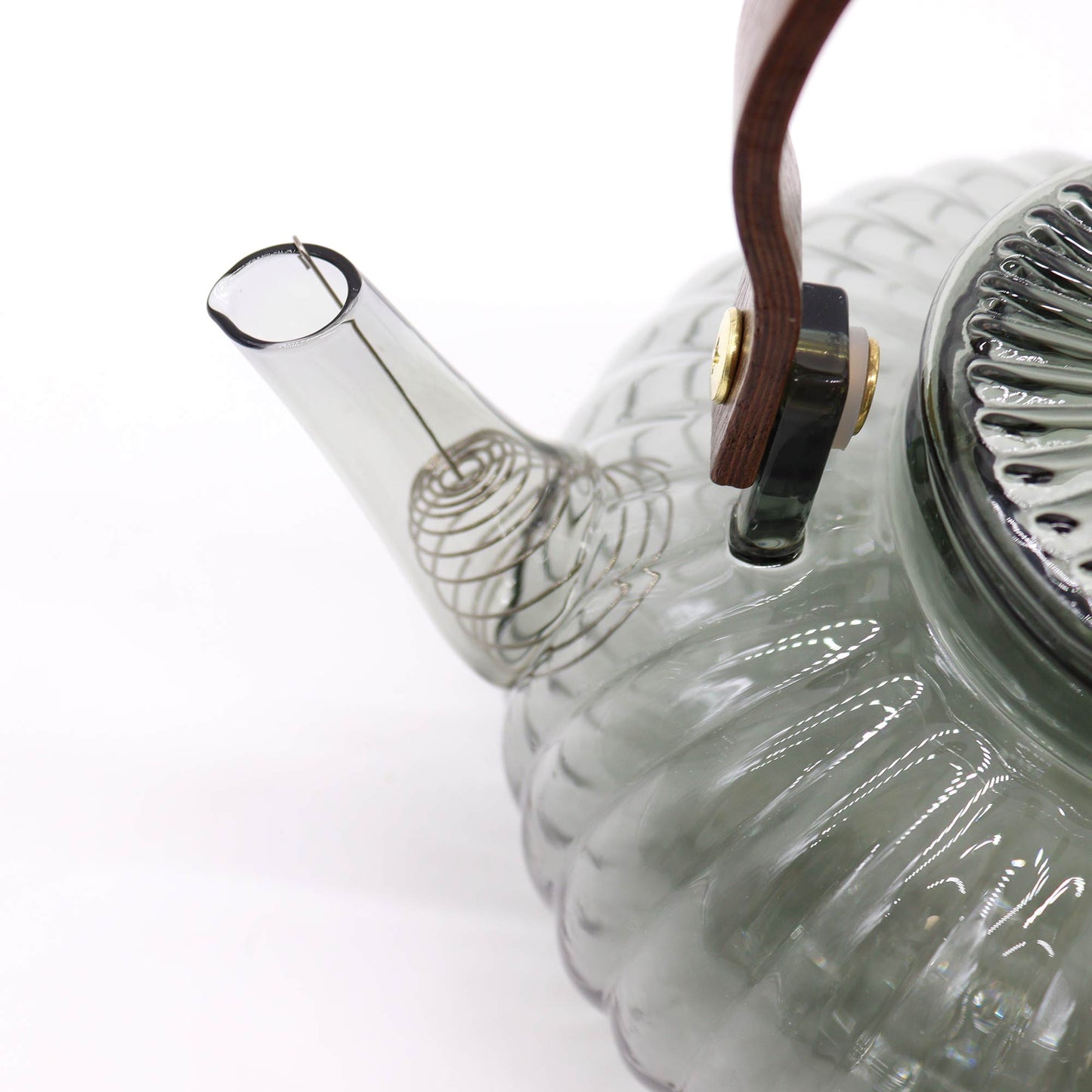 Glass Infuser Teapot - Ribbed Pearl - 950ml