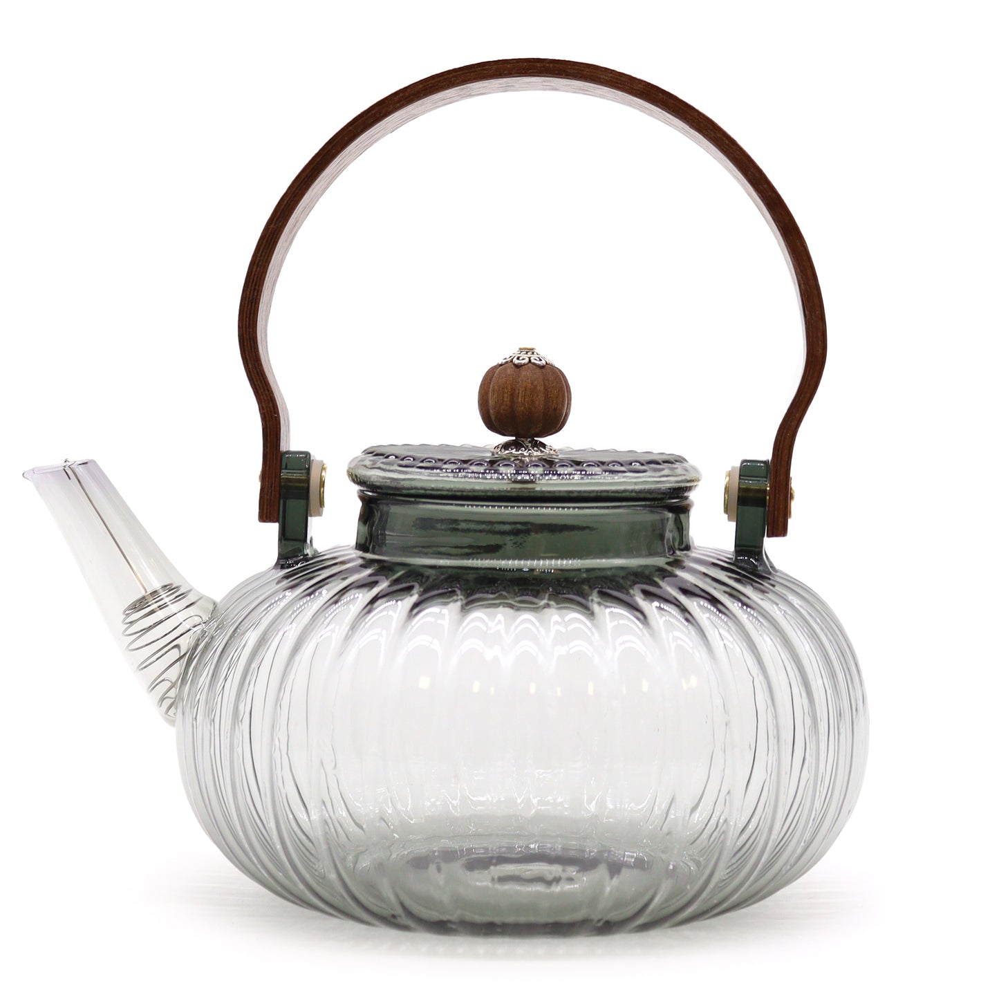 Glass Infuser Teapot - Ribbed Pearl - 950ml