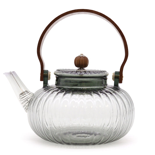 Glass Infuser Teapot - Ribbed Pearl - 950ml