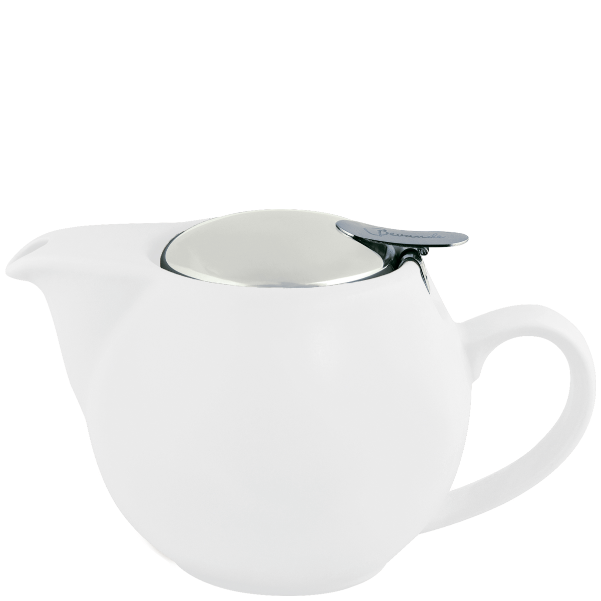 teapot white 350ml infuser loose leaf