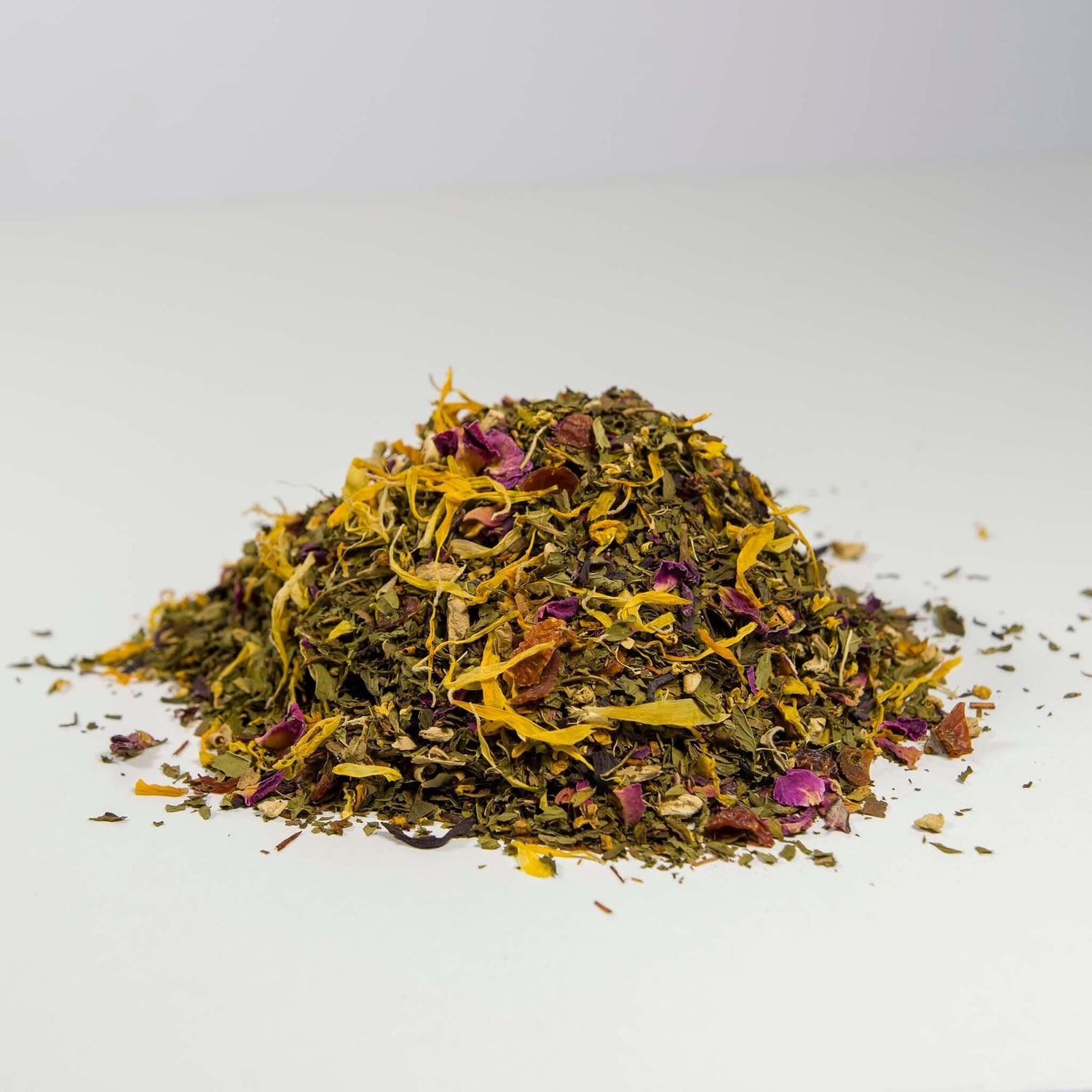 ayurvedic herbal tea infusion mint rose petals